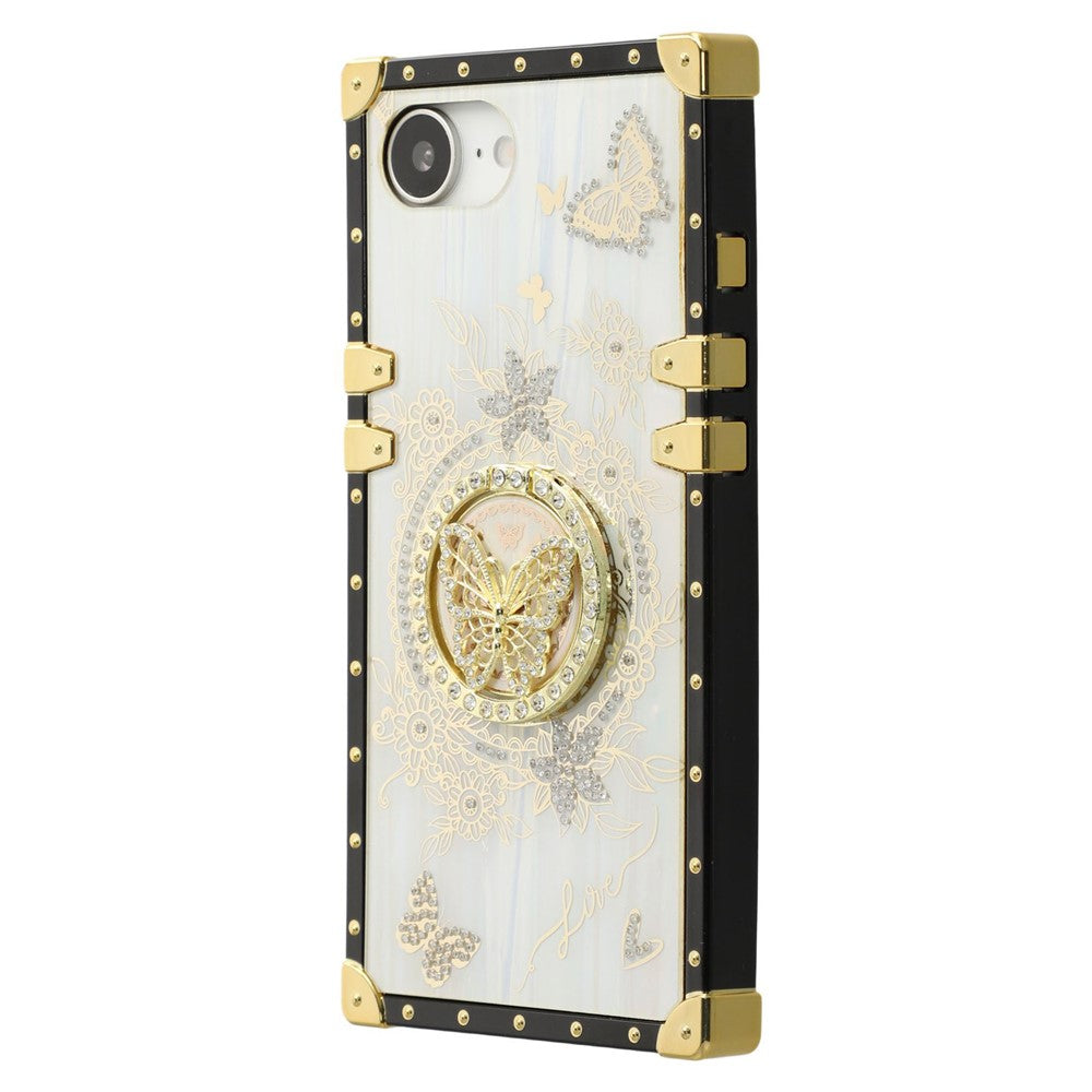 For iPhone 17e / 16e Cases Rhinestone Decor Butterfly Pattern TPU + PC Phone Cover