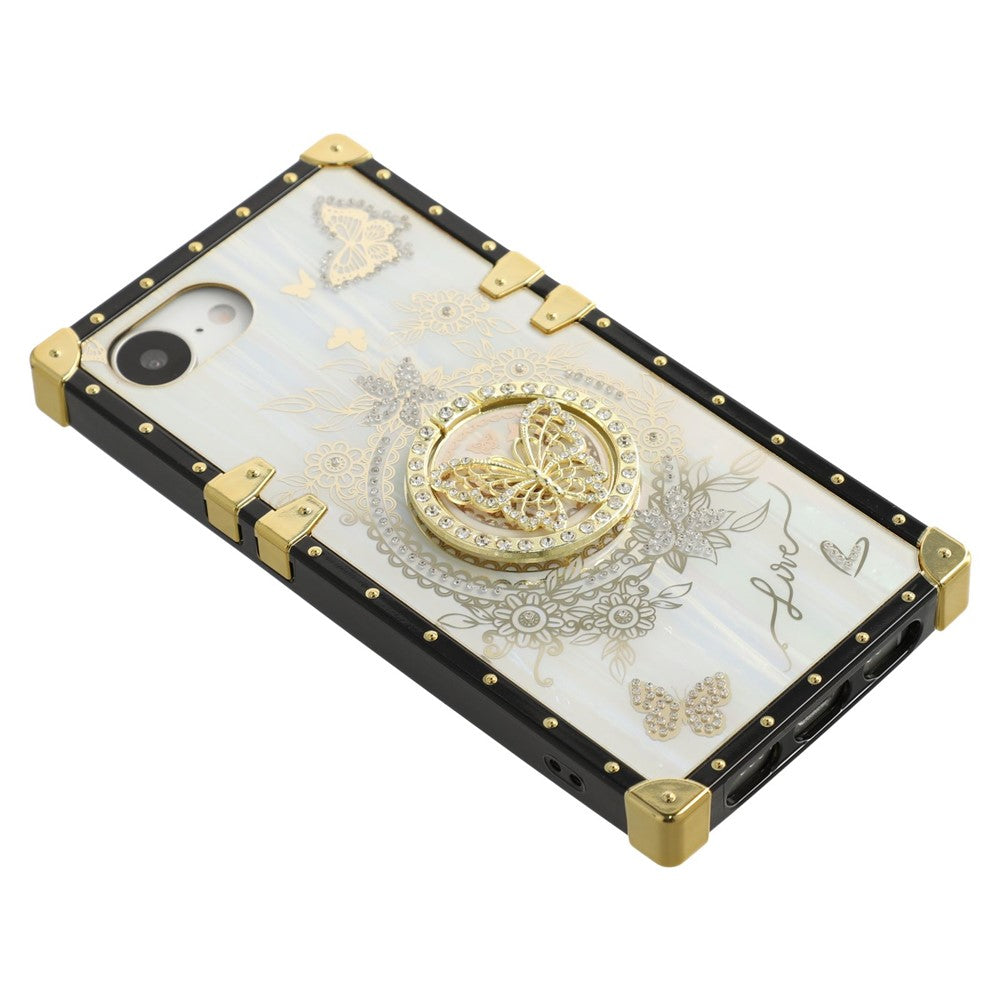 For iPhone 17e / 16e Cases Rhinestone Decor Butterfly Pattern TPU + PC Phone Cover