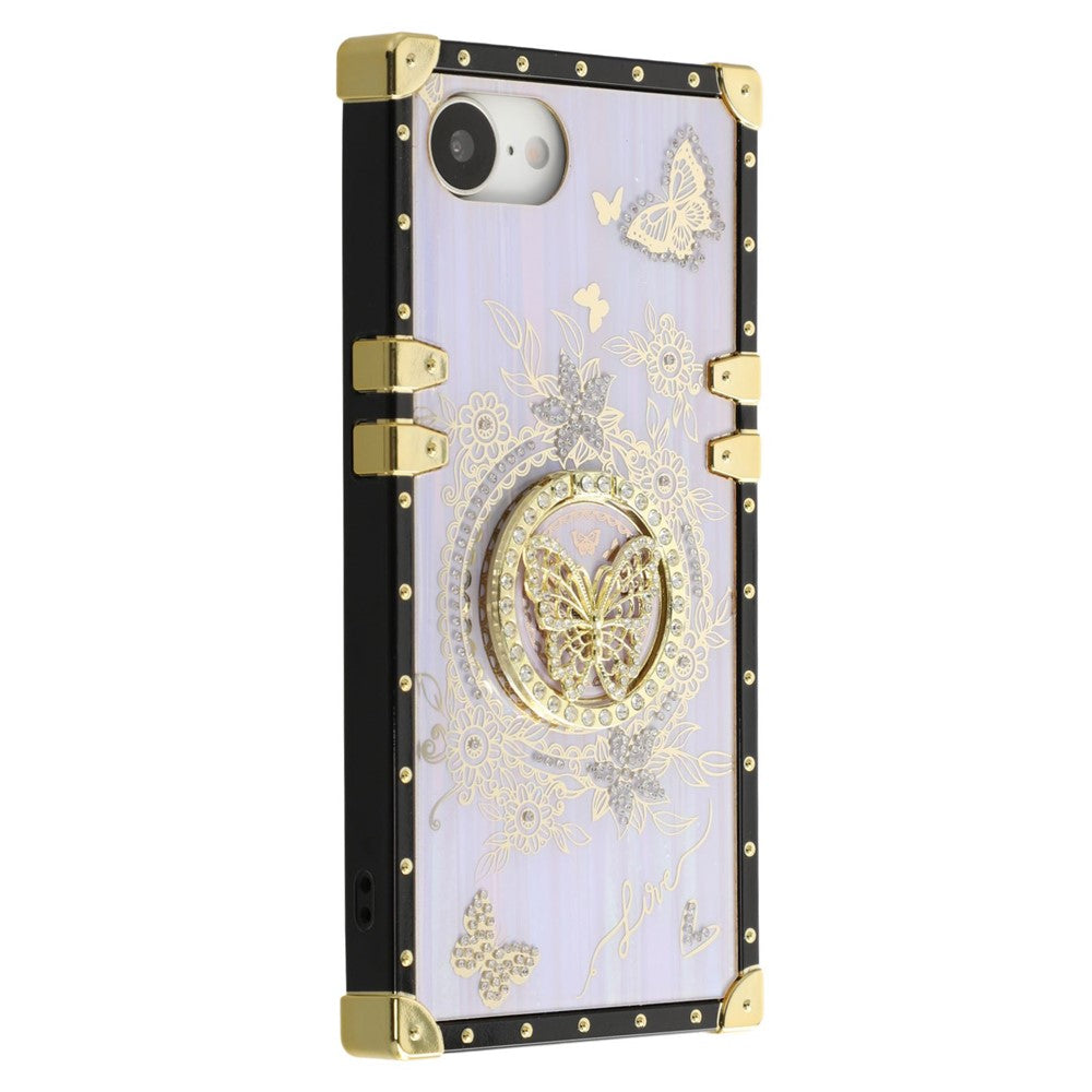 For iPhone 17e / 16e Cases Rhinestone Decor Butterfly Pattern TPU + PC Phone Cover