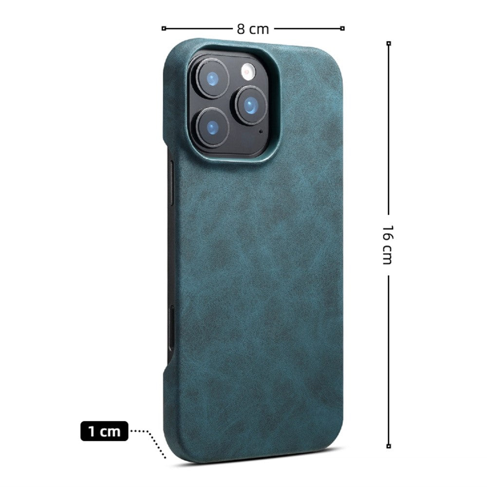 For iPhone 16 Pro Case Compatible with MagSafe Retro Leather + PC Back Cover