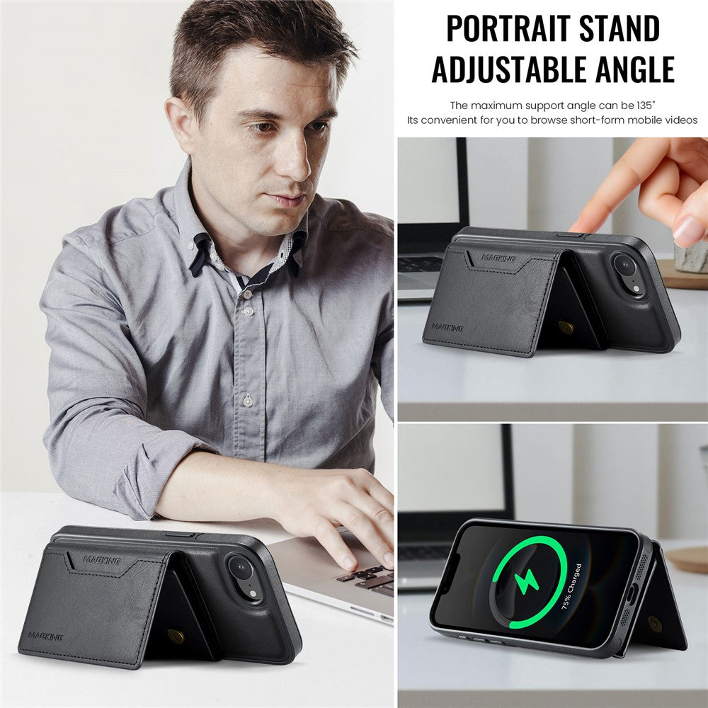 MAGKING K2 Series For iPhone 17e / 16e Case Compatible with MagSafe PC + TPU + PU Phone Cover