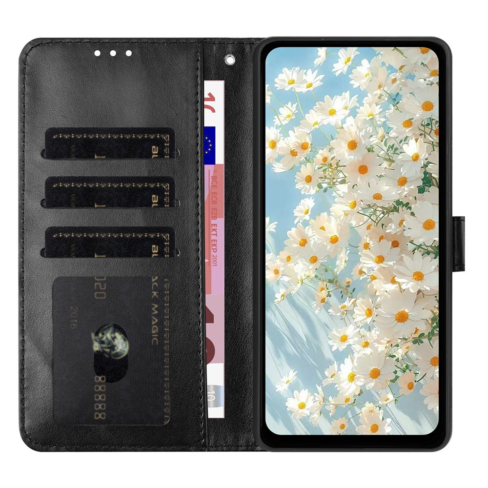 For iPhone 17e / 16e Leather Case Daisy Imprint Wallet Stand Phone Protective Cover