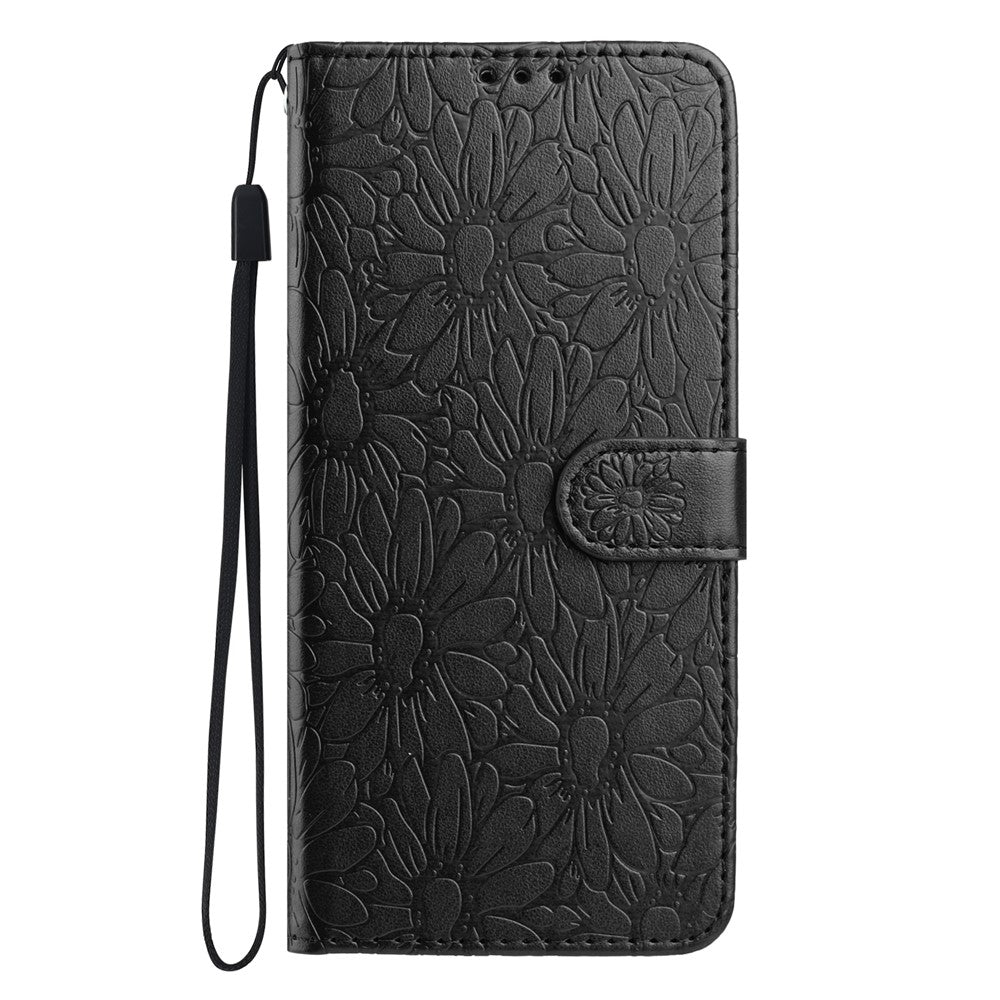 For iPhone 17e / 16e Leather Case Daisy Imprint Wallet Stand Phone Protective Cover