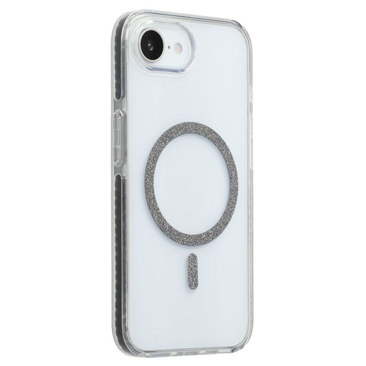 For iPhone 17e / 16e Case Compatible with MagSafe Glitter Ring TPU + Acrylic Clear Phone Cover Airbag Protection