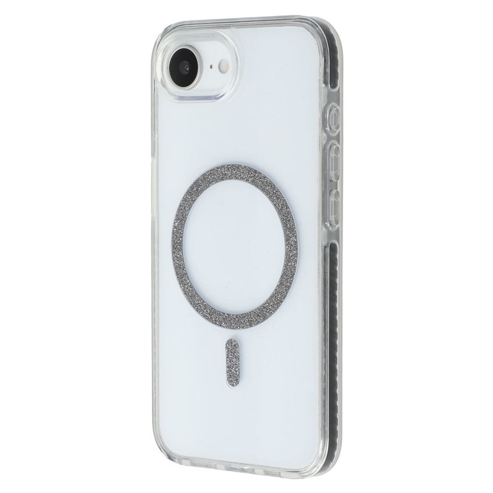 For iPhone 17e / 16e Case Compatible with MagSafe Glitter Ring TPU + Acrylic Clear Phone Cover Airbag Protection