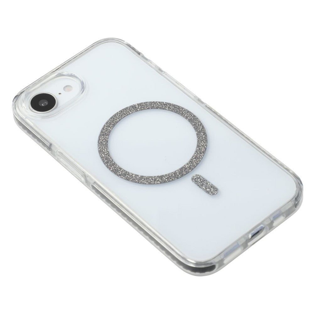 For iPhone 17e / 16e Case Compatible with MagSafe Glitter Ring TPU + Acrylic Clear Phone Cover Airbag Protection
