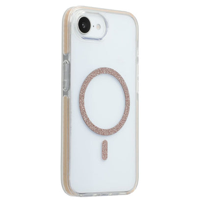 For iPhone 17e / 16e Case Compatible with MagSafe Glitter Ring TPU + Acrylic Clear Phone Cover Airbag Protection