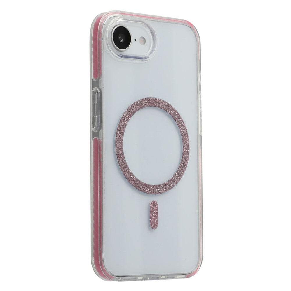 For iPhone 17e / 16e Case Compatible with MagSafe Glitter Ring TPU + Acrylic Clear Phone Cover Airbag Protection
