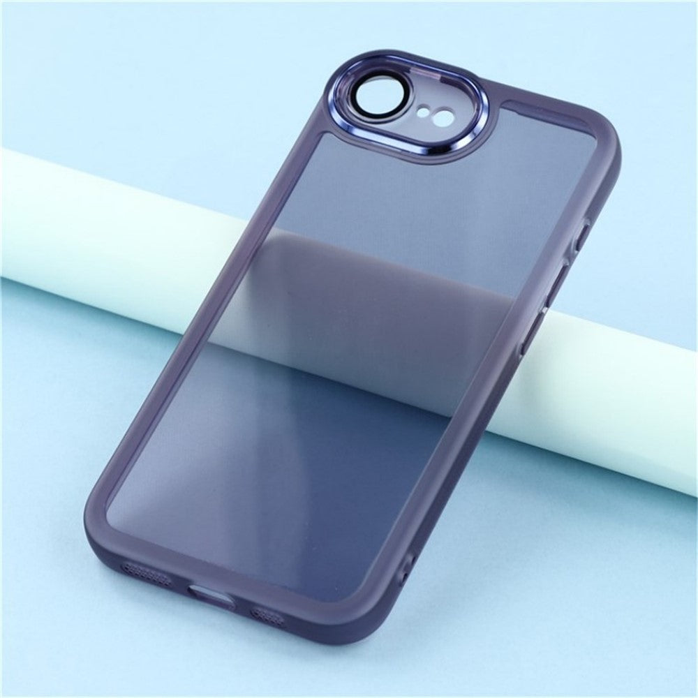 WANLONFENG For iPhone 17e / 16e TPU Case  DKSM Series Electroplated Frame Back Cover with Tempered Glass