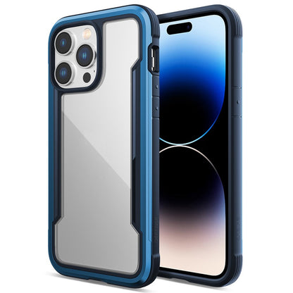 DEFENSE For iPhone 14 Pro Max Anti-bacteria PC+TPU+Aluminum Alloy Phone Case Crystal Clear Drop-proof Back Cover
