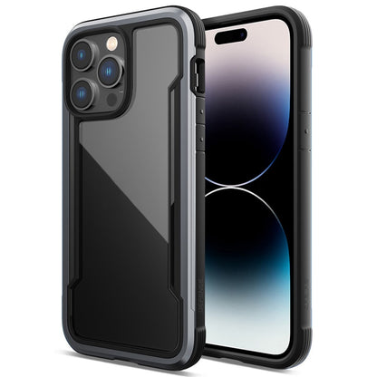 DEFENSE For iPhone 14 Pro Max Anti-bacteria PC+TPU+Aluminum Alloy Phone Case Crystal Clear Drop-proof Back Cover
