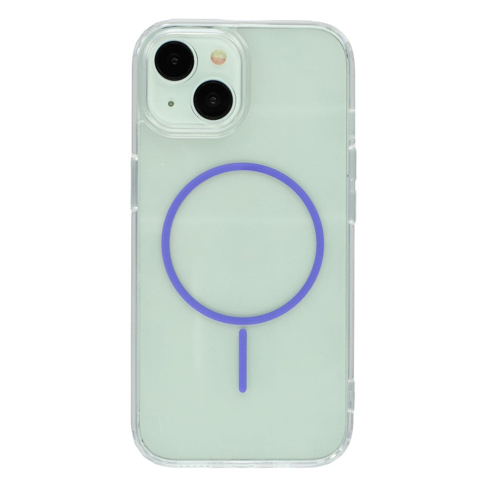 For iPhone 15 Magnetic Case Acrylic TPU Clear Phone Back Cover