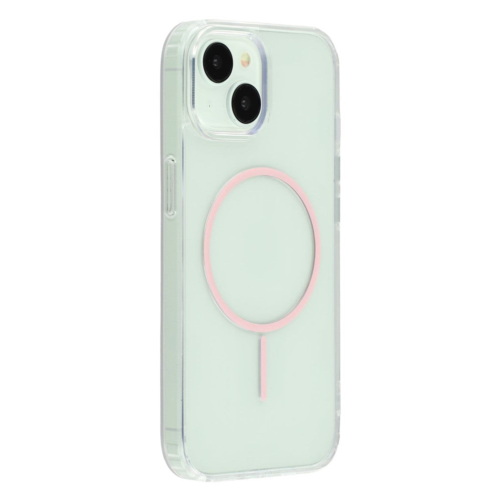 For iPhone 15 Magnetic Case Acrylic TPU Clear Phone Back Cover
