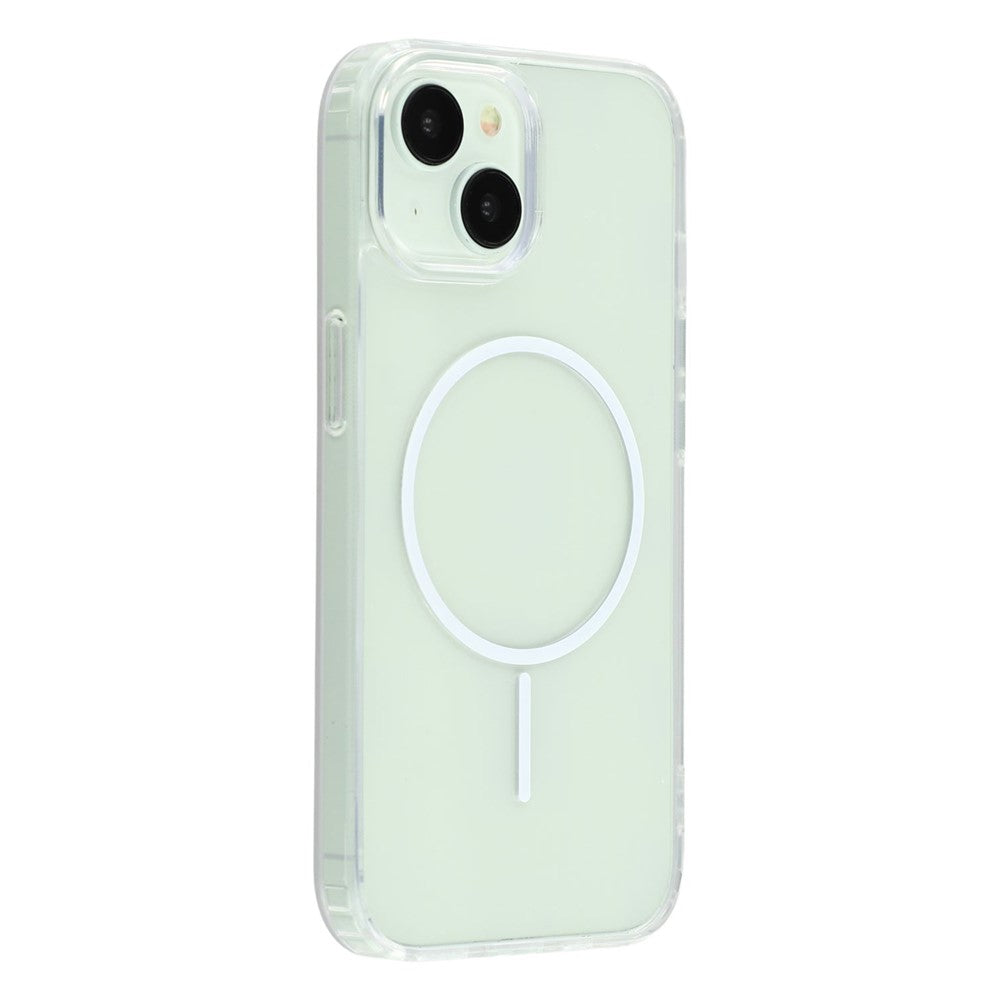 For iPhone 15 Magnetic Case Acrylic TPU Clear Phone Back Cover