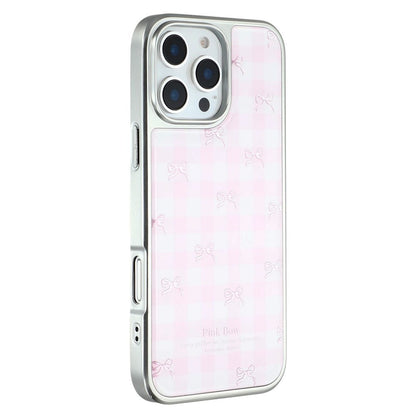 For iPhone 16 Pro Max Case Lacquered Epoxy Pattern TPU + Acrylic Phone Cover Large Camera Cutout