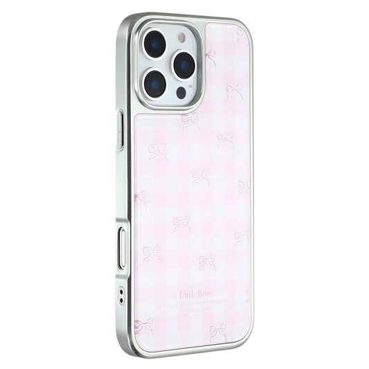 For iPhone 16 Pro Max Case Lacquered Epoxy Pattern TPU + Acrylic Phone Cover Large Camera Cutout