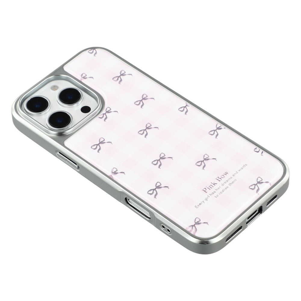 For iPhone 16 Pro Max Case Lacquered Epoxy Pattern TPU + Acrylic Phone Cover Large Camera Cutout
