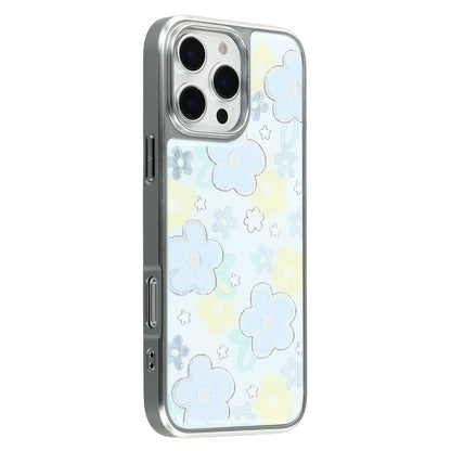 For iPhone 16 Pro Max Case Lacquered Epoxy Pattern TPU + Acrylic Phone Cover Large Camera Cutout