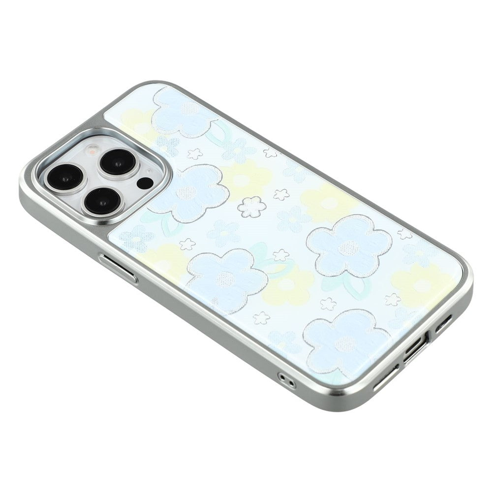 For iPhone 15 Pro Max Case Lacquered Epoxy Pattern TPU + Acrylic Phone Cover Large Camera Cutout