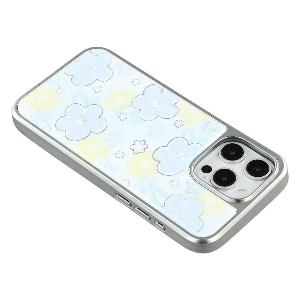 For iPhone 15 Pro Max Case Lacquered Epoxy Pattern TPU + Acrylic Phone Cover Large Camera Cutout