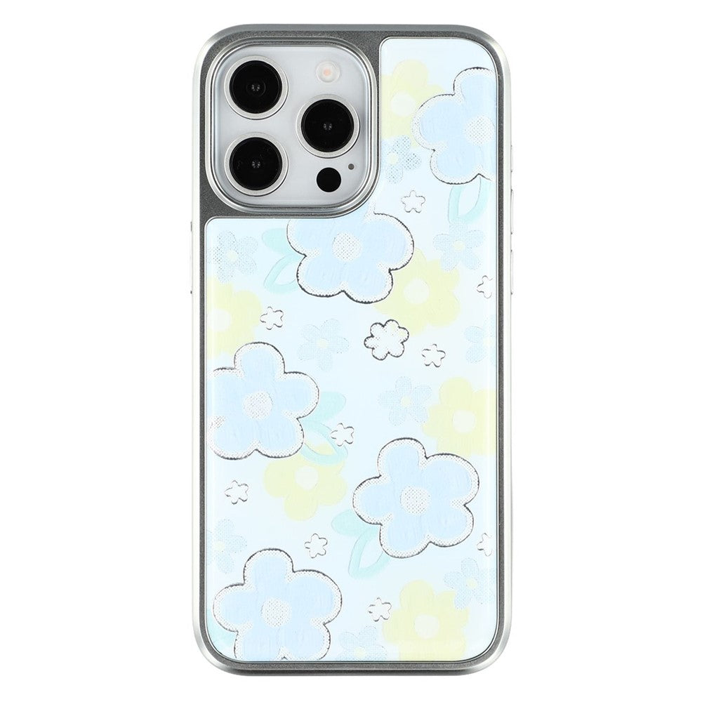 For iPhone 15 Pro Case Lacquered Epoxy Pattern TPU + Acrylic Phone Cover Large Camera Cutout
