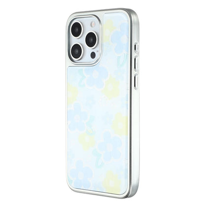 For iPhone 15 Pro Case Lacquered Epoxy Pattern TPU + Acrylic Phone Cover Large Camera Cutout