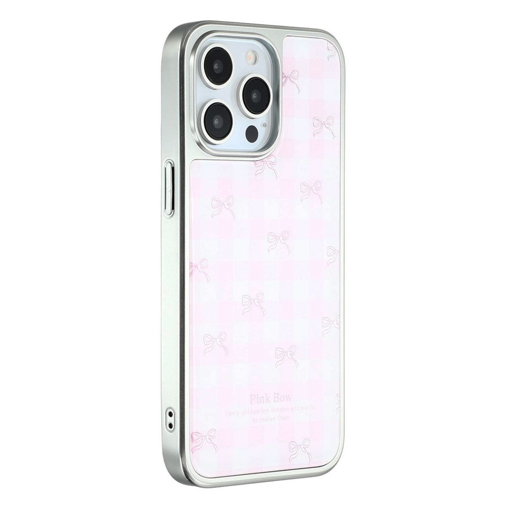For iPhone 15 Pro Case Lacquered Epoxy Pattern TPU + Acrylic Phone Cover Large Camera Cutout