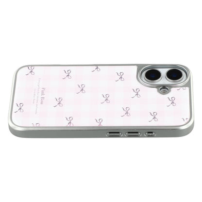For iPhone 16 Case Lacquered Epoxy Pattern TPU + Acrylic Phone Cover Large Camera Cutout