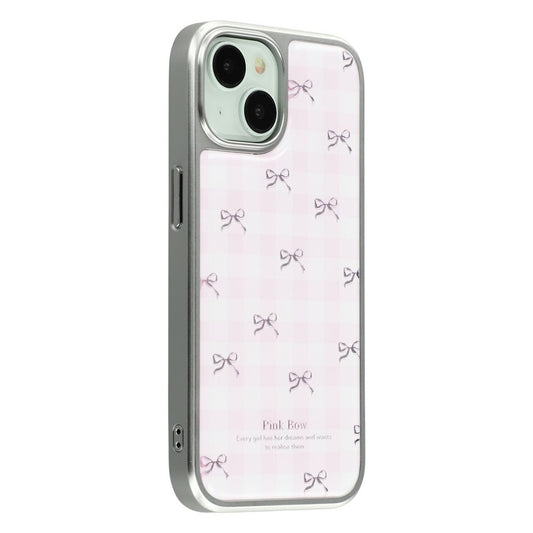 For iPhone 15 Case Lacquered Epoxy Pattern TPU + Acrylic Phone Cover Large Camera Cutout