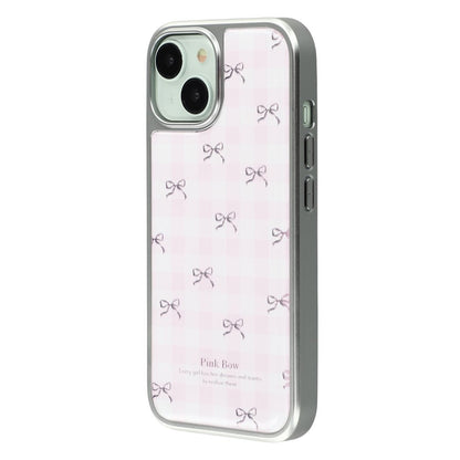 For iPhone 15 Case Lacquered Epoxy Pattern TPU + Acrylic Phone Cover Large Camera Cutout