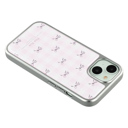 For iPhone 15 Case Lacquered Epoxy Pattern TPU + Acrylic Phone Cover Large Camera Cutout