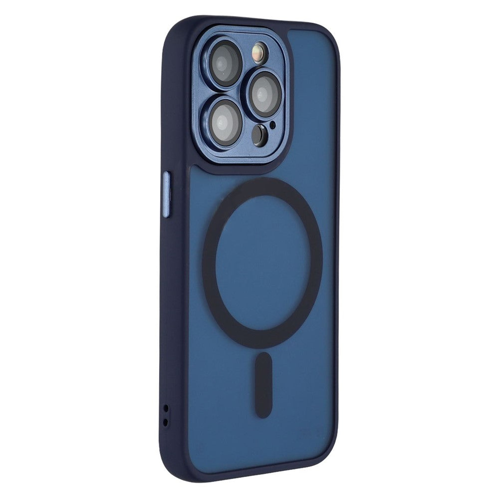 For iPhone 15 Pro Case Compatible with MagSafe PC + TPU Matte Phone Cover with Glass Lens Film