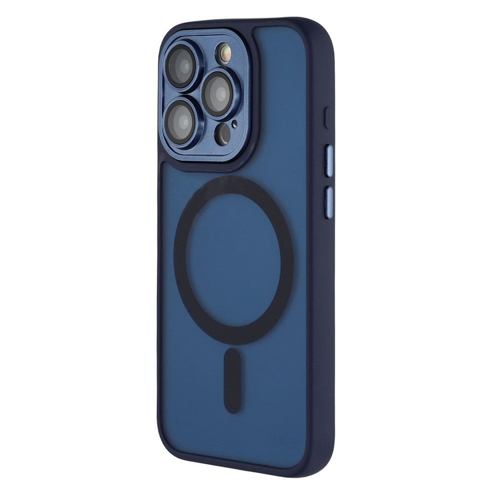 For iPhone 15 Pro Case Compatible with MagSafe PC + TPU Matte Phone Cover with Glass Lens Film