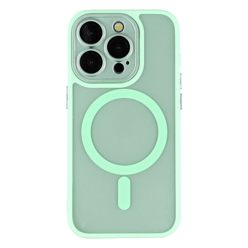 For iPhone 15 Pro Case Compatible with MagSafe PC + TPU Matte Phone Cover with Glass Lens Film