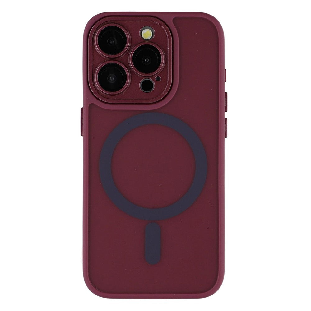 For iPhone 15 Pro Case Compatible with MagSafe PC + TPU Matte Phone Cover with Glass Lens Film