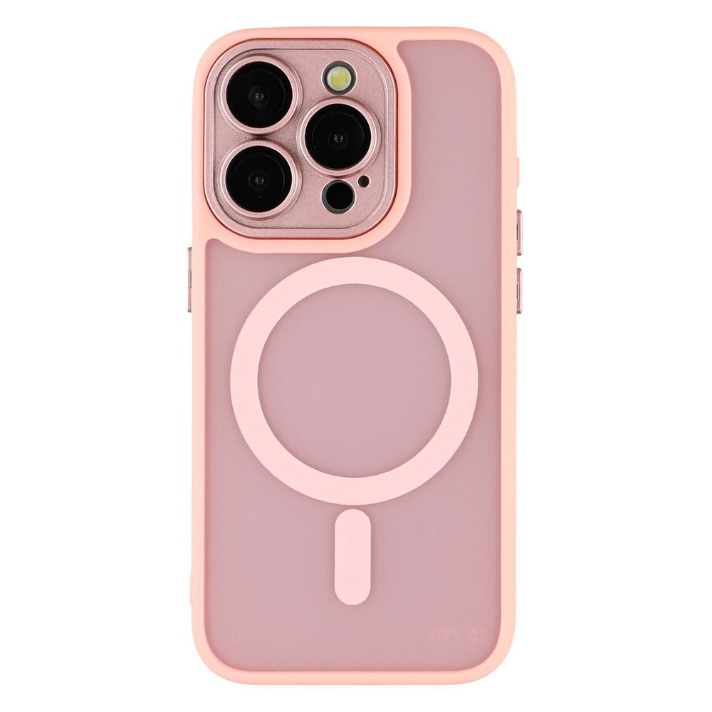 For iPhone 15 Pro Case Compatible with MagSafe PC + TPU Matte Phone Cover with Glass Lens Film
