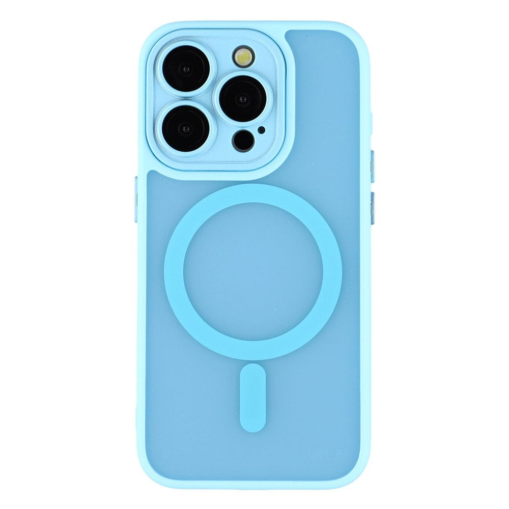 For iPhone 15 Pro Case Compatible with MagSafe PC + TPU Matte Phone Cover with Glass Lens Film