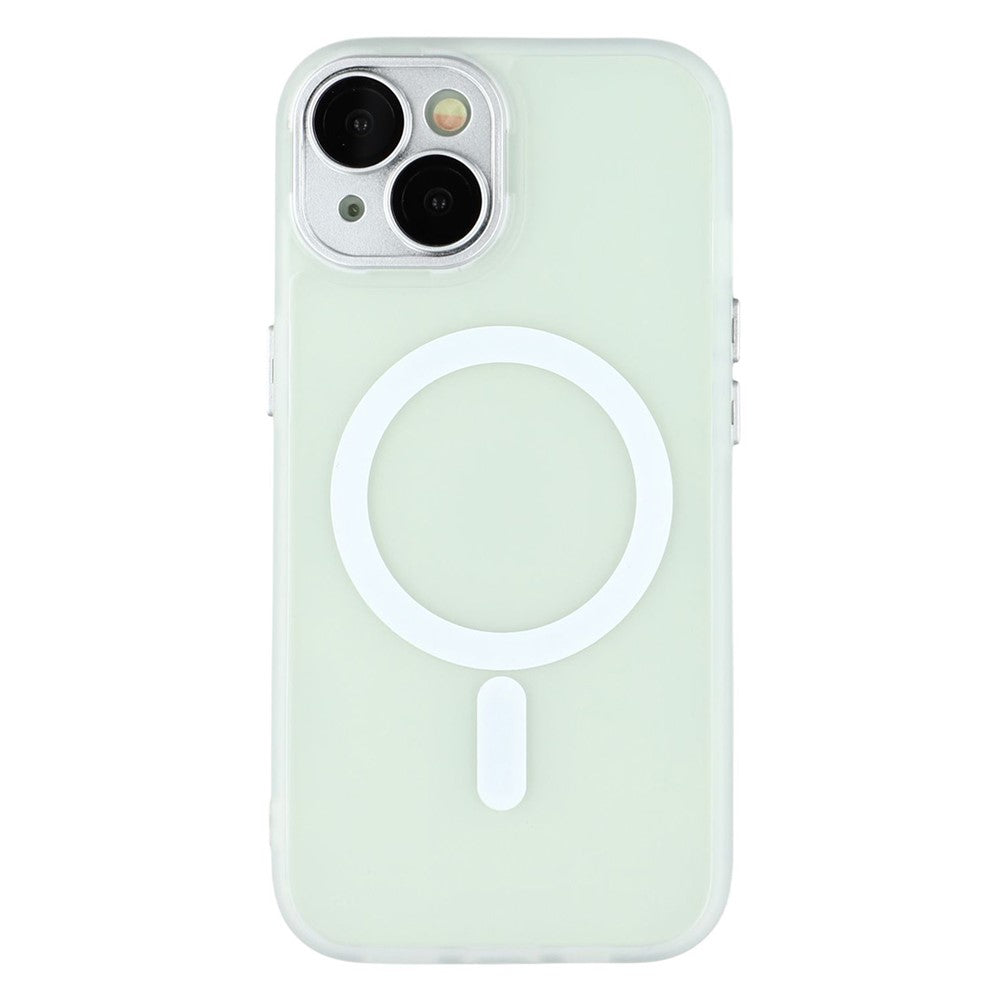For iPhone 15 Case Compatible with MagSafe PC + TPU Matte Phone Cover with Glass Lens Film