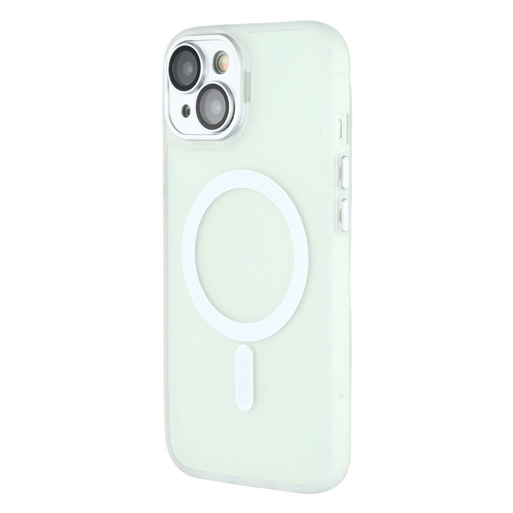 For iPhone 15 Case Compatible with MagSafe PC + TPU Matte Phone Cover with Glass Lens Film