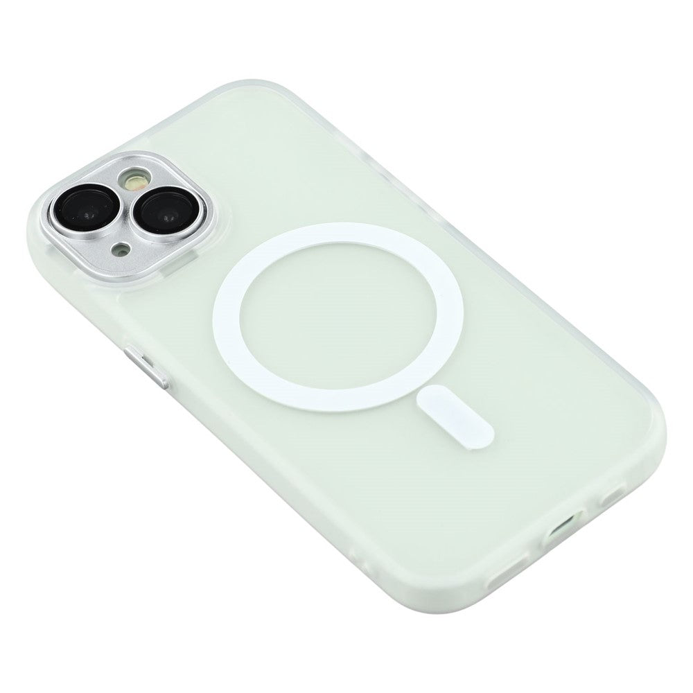 For iPhone 15 Case Compatible with MagSafe PC + TPU Matte Phone Cover with Glass Lens Film