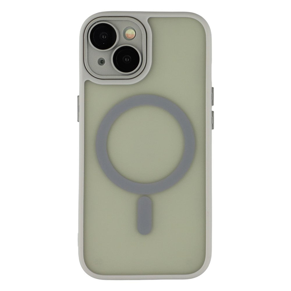 For iPhone 15 Case Compatible with MagSafe PC + TPU Matte Phone Cover with Glass Lens Film