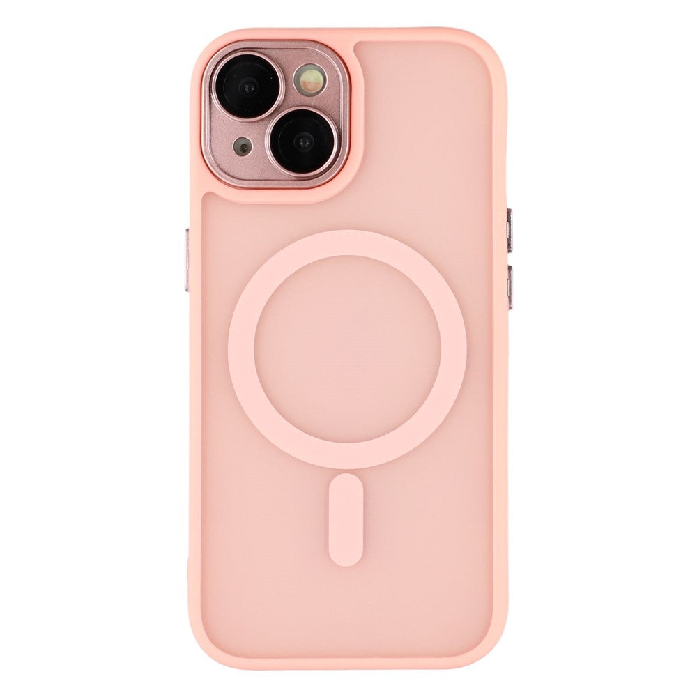 For iPhone 15 Case Compatible with MagSafe PC + TPU Matte Phone Cover with Glass Lens Film