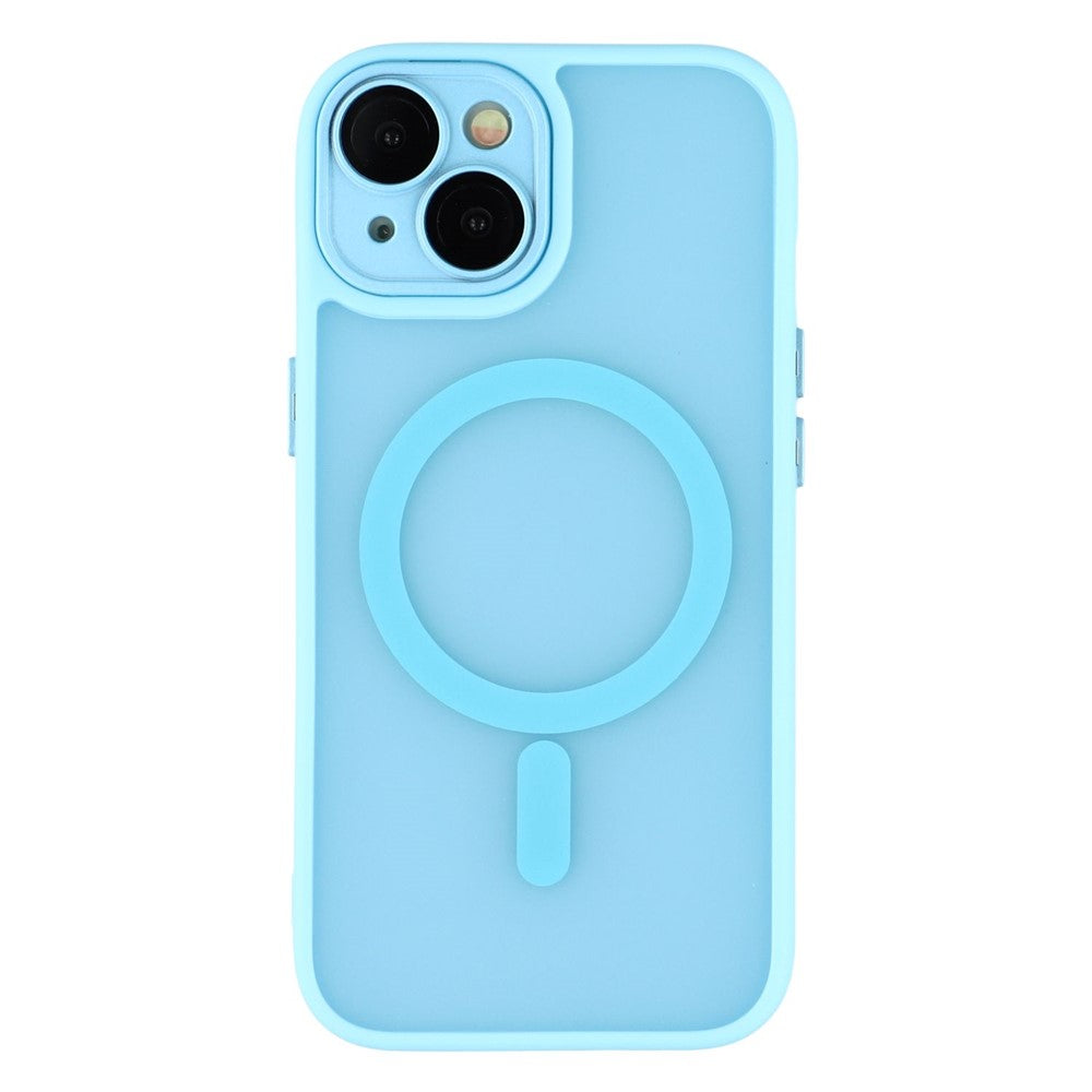 For iPhone 15 Case Compatible with MagSafe PC + TPU Matte Phone Cover with Glass Lens Film