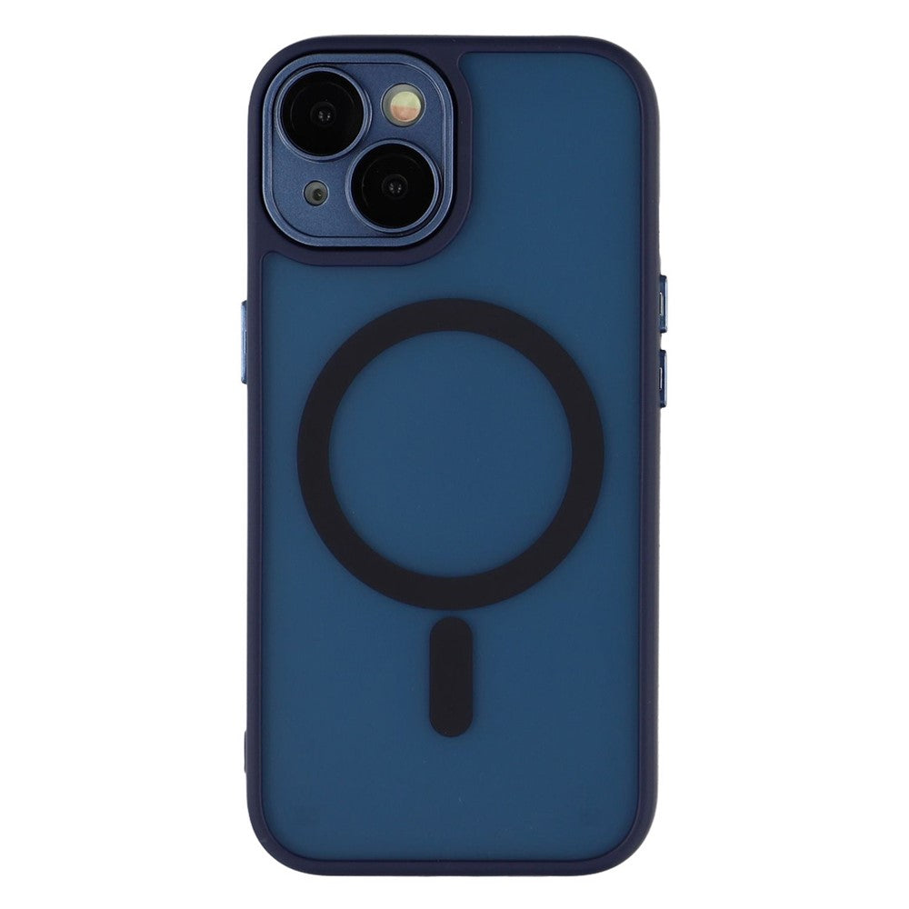 For iPhone 15 Case Compatible with MagSafe PC + TPU Matte Phone Cover with Glass Lens Film