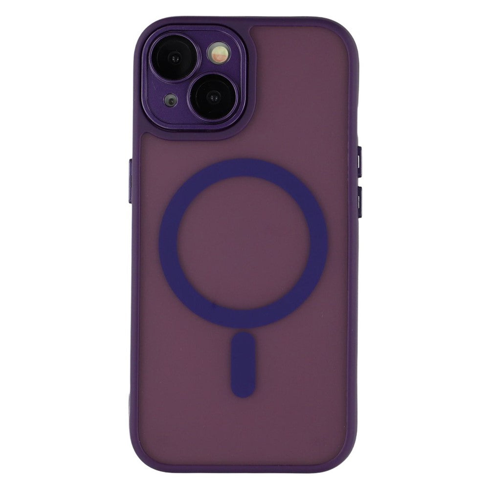 For iPhone 15 Case Compatible with MagSafe PC + TPU Matte Phone Cover with Glass Lens Film