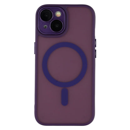 For iPhone 15 Case Compatible with MagSafe PC + TPU Matte Phone Cover with Glass Lens Film