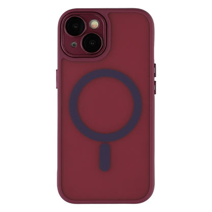 For iPhone 15 Case Compatible with MagSafe PC + TPU Matte Phone Cover with Glass Lens Film