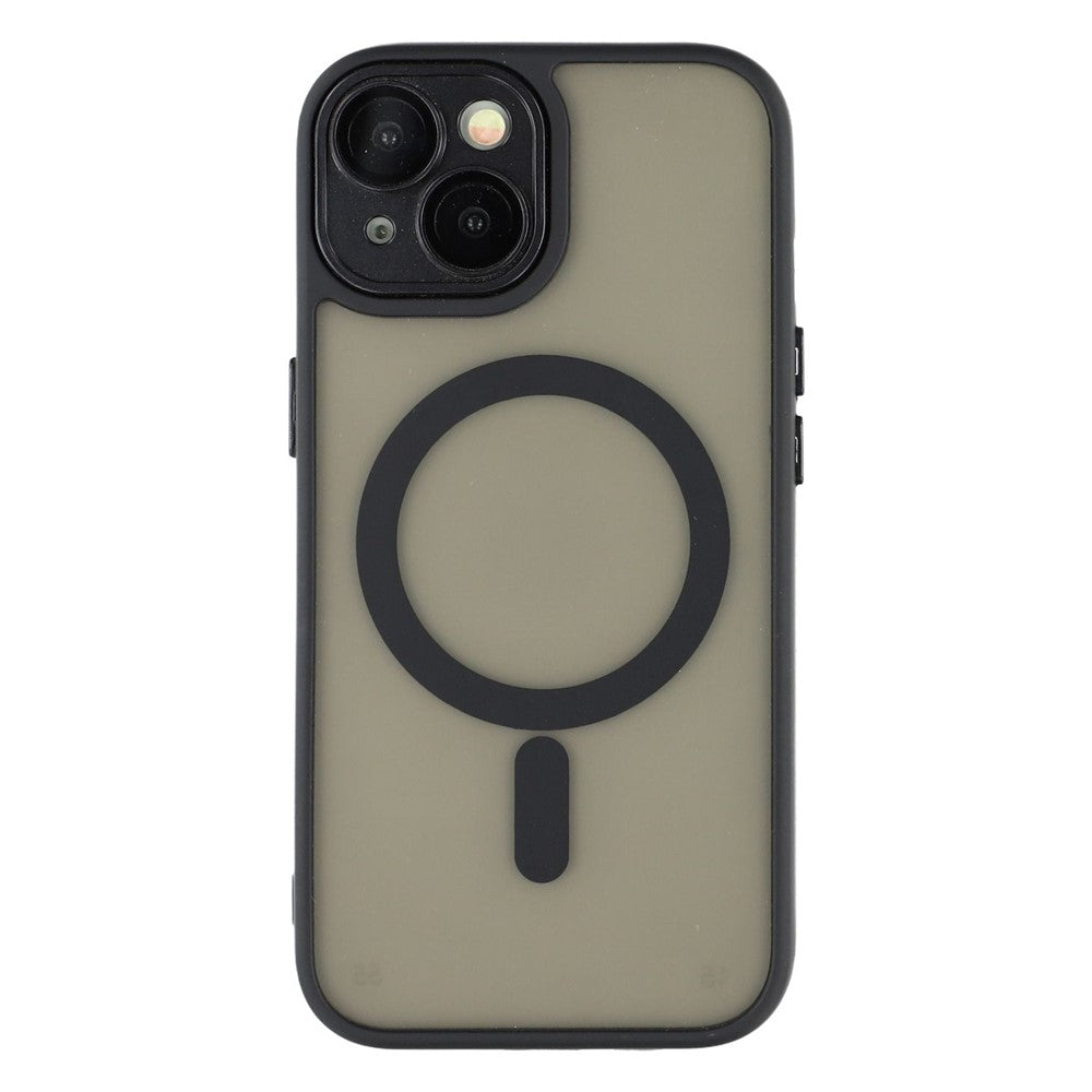 For iPhone 15 Case Compatible with MagSafe PC + TPU Matte Phone Cover with Glass Lens Film