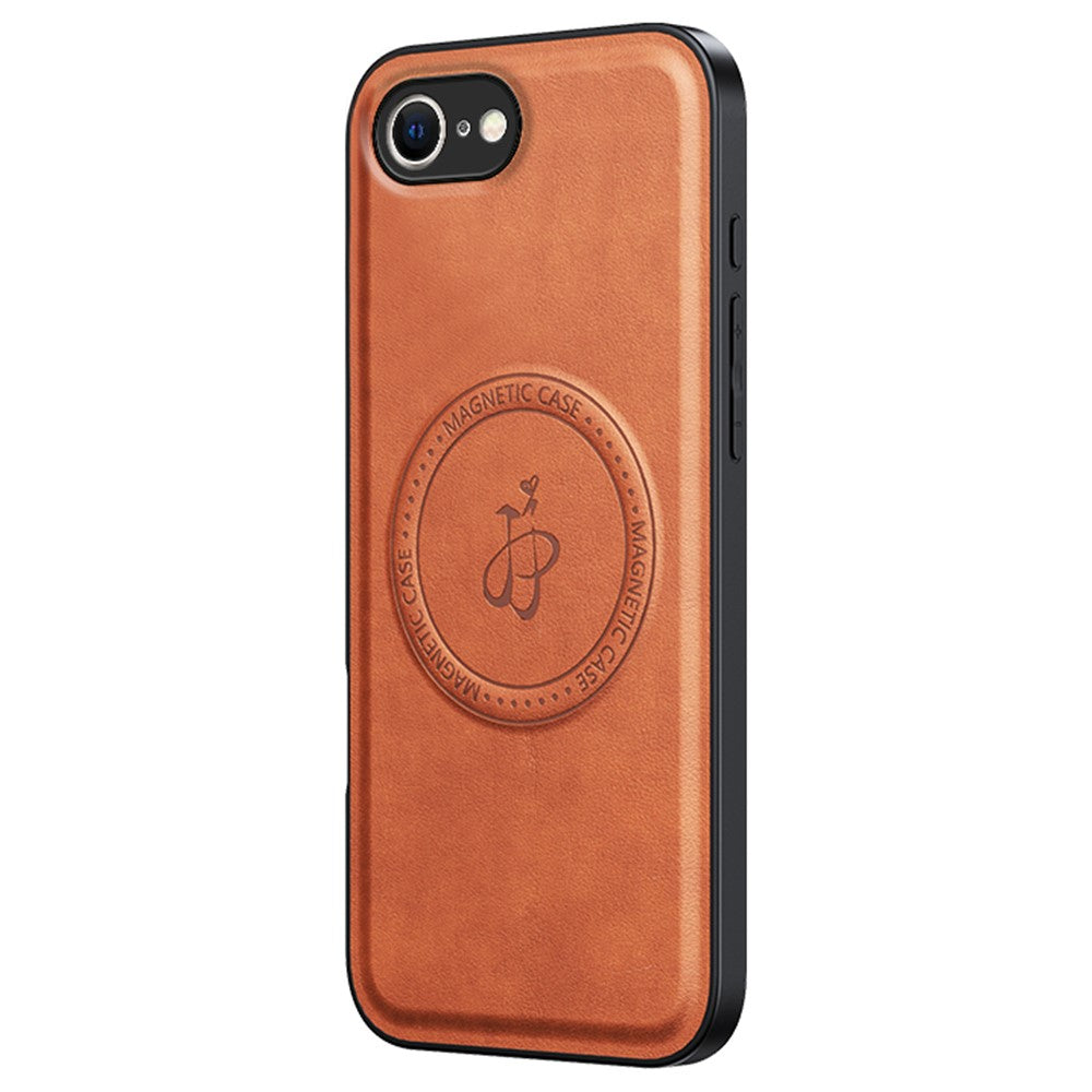 For iPhone 17e / 16e Magnetic Case PU + TPU + PC Phone Back Cover Drop Resistant