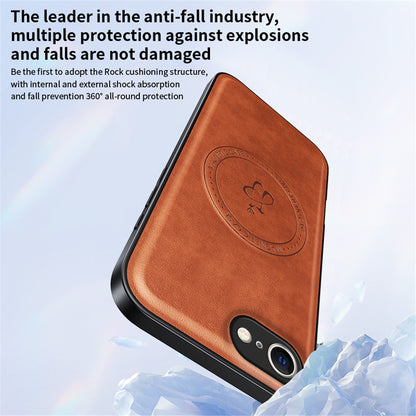 For iPhone 17e / 16e Magnetic Case PU + TPU + PC Phone Back Cover Drop Resistant